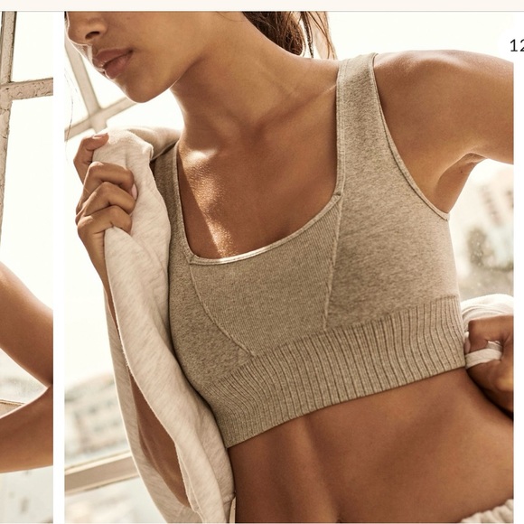 Sold NWOT Free People Good Karma Heather square neck bra - Picture 2 of 5